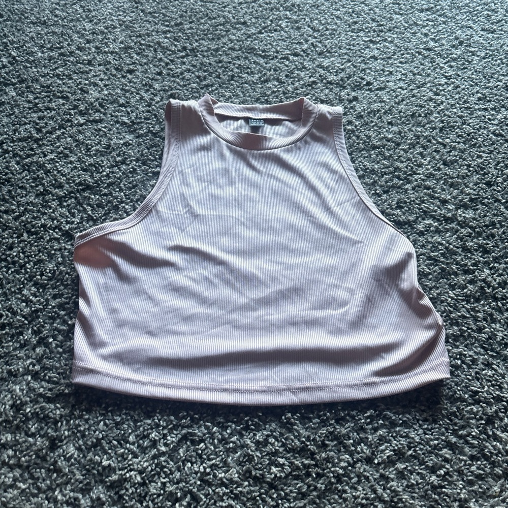 SHEIN Light Pink Ribbed Crop Top